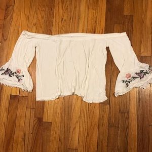 Off the shoulder white top